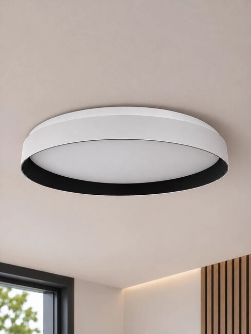 kelvo® VOLA KLV-101-0590-V2 Φωτιστικό Οροφής LED 24W 2400lm 120° AC 220-240V IP20 Ρυθμιζόμενο Λευκό CCT με Διακόπτη στο Driver 2700K/4500K/6000K Triac Dimmable - Lumileds SMD Chip & ENEC/TÜV Driver - Μαύρο Ματ & Λευκό Ματ - Μ38 x Π38 x Υ7cm - 5 Χρόνια Εγγύηση - 2