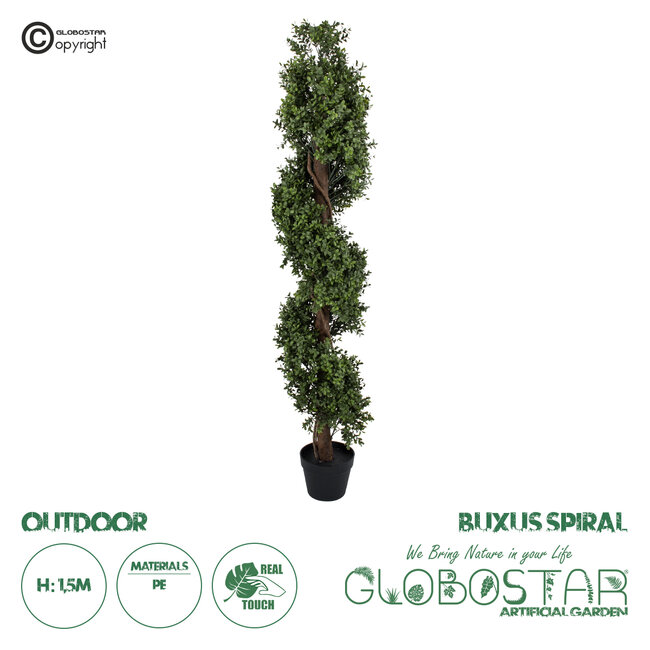 Artificial Garden BUXUS SPIRAL 20401 Τεχνητό Διακοσμητικό Φυτό Σπιράλ Πυξός Υ150cm