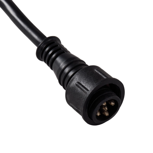 WWCONNECTOR 90707 5 Pin Σύνδεσμος Τροφοδοσίας I για Wall Washers & Προβολείς με Είσοδο 1 x Αρσενικό Βύσμα & Έξοδο 1 x Θηλυκό Βύσμα Αδιάβροχο IP65 - Μαύρο - Μ25.5 x Π17 x Υ2cm - 4