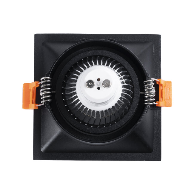 ALPHA 77833 Χωνευτό Κινούμενο Τετράγωνο Σποτ Οροφής για Λάμπα MR16/GU10 - IP20 - Χυτό Αλουμίνιο - Μ9 x Π9 x Υ4.5cm - Μαύρο - 5 Χρόνια Εγγύηση - 6