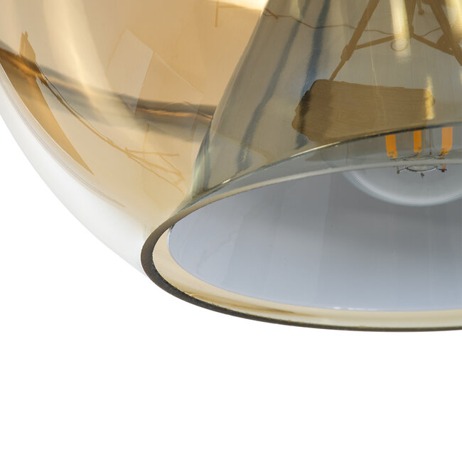 GLASSO 60927 Μοντέρνο Κρεμαστό Φωτιστικό Οροφής Μονόφωτο 1 x E27 Φιμέ Καθρεπτιζέ Χρυσό Μελί Γυάλινη Μπάλα με Μεταλλικό Επιχρωμιωμένο Σώμα Φ27 x Υ52cm - 8