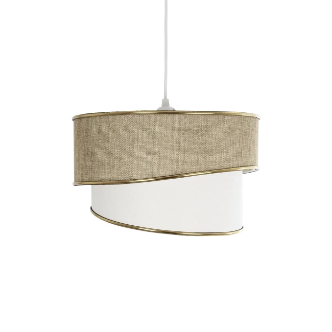  CYCLOP 204-0104 Μοντέρνο Κρεμαστό Φωτιστικό Οροφής με Ντουί 1 x E27 AC 220-240V IP20 - Μπεζ & Λευκό - Μ31 x Π31 x Υ21cm - 5