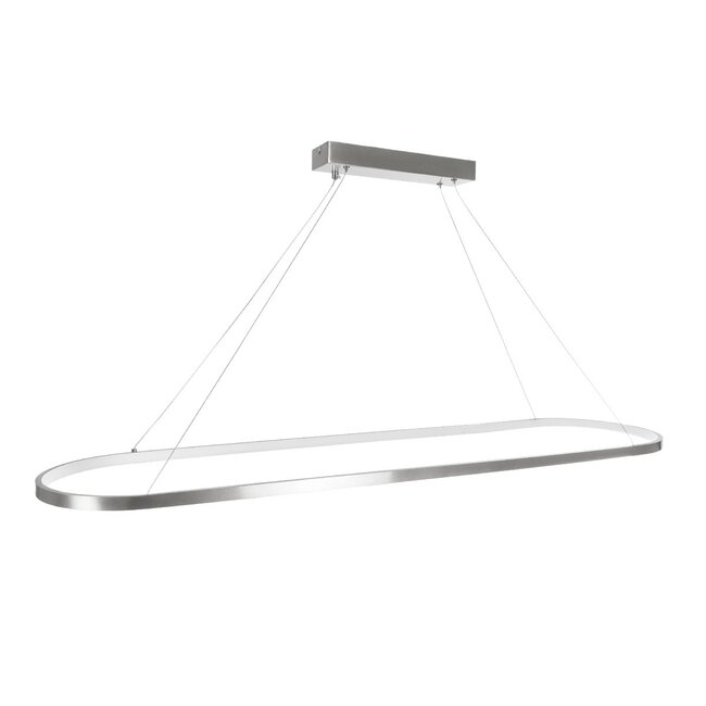 BOLIVAR 61273 Μοντέρνο Κρεμαστό Φωτιστικό Οροφής LED 54W 6210lm 360° AC 220-240V IP20 Ρυθμιζόμενο Λευκό CCT με Χειριστήριο από 2700K έως 6000K Dimmable - Lumileds SMD Chip - Νίκελ Βούρτσας - Μ120 x Π30 x Υ2cm - 3 Χρόνια Εγγύηση - 5