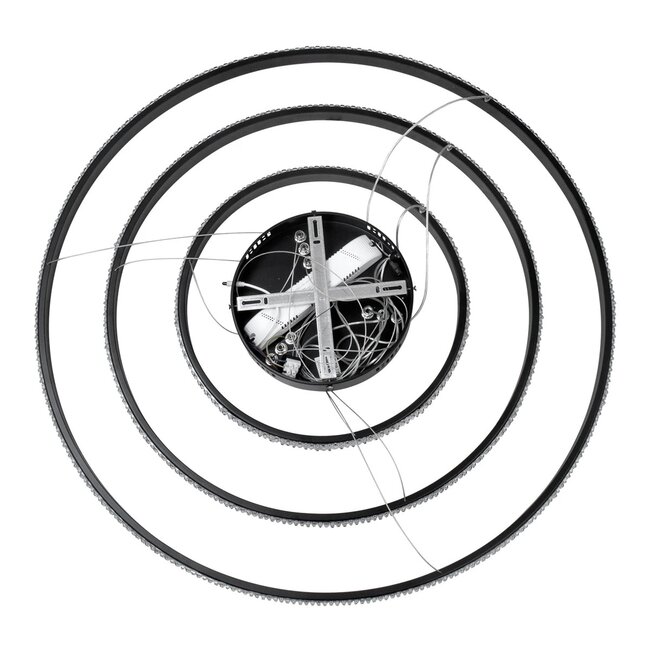 kelvo® DIAMOND KLV-101-0239 Κρεμαστό Φωτιστικό Οροφής LED 120W 12000lm 180° AC 220-240V IP20 Ρυθμιζόμενο Λευκό CCT με Χειριστήριο από 2700K έως 6000K Dimmable - Lumileds SMD Chip - Μαύρο Ματ - Μ80 x Π80 x Υ80cm - 3 Χρόνια Εγγύηση - 10