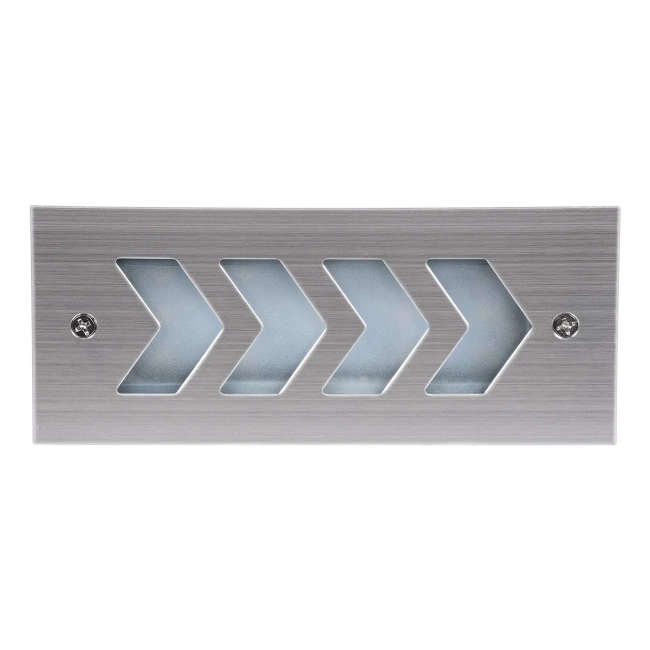WALLLIGHT-ARINA 90673 Χωνευτό Φωτιστικό Τοίχου LED 6W 600lm 120° DC 24V Αδιάβροχο IP67 Μ17 x Π7 x Υ5.5cm Μπλε - Ανοξείδωτο Ατσάλι - 3 Years Warranty - 5