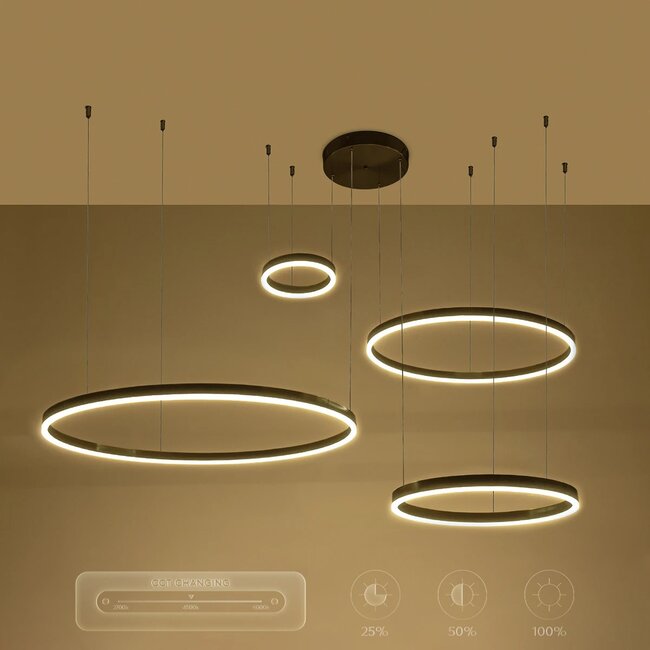 kelvo® VENOM KLV-101-0202 Κρεμαστό Φωτιστικό Οροφής LED 150W 15000lm 120° AC 220-240V IP20 Ρυθμιζόμενο Λευκό CCT με Χειριστήριο από 2700K έως 6000K Dimmable - Lumileds SMD Chip - Μαύρο Ματ - Μ150 x Π90 x Υ60cm - 3 Χρόνια Εγγύηση - 12