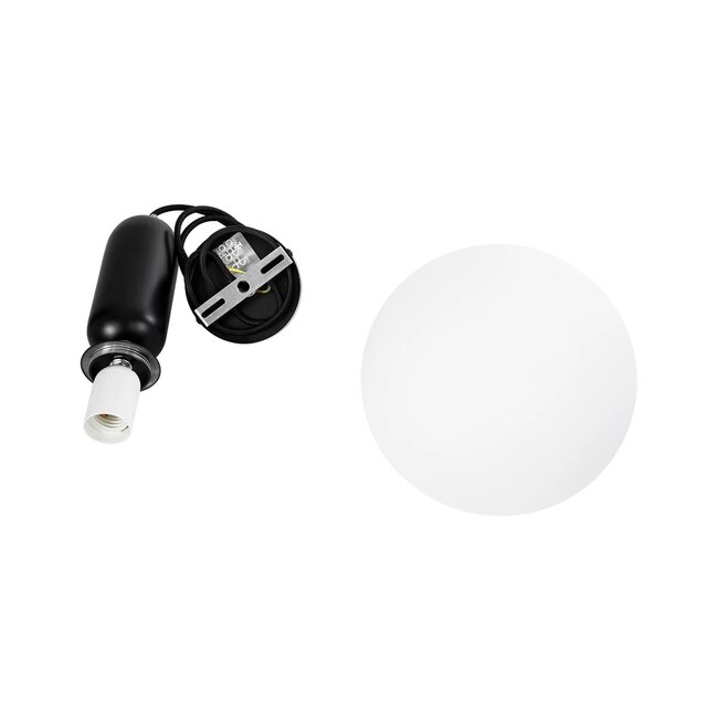 kelvo® ESTETICO KLV-101-0379 Κρεμαστό Φωτιστικό Οροφής για Λάμπα με Ντουί E27 AC 220-240V IP20 - Μαύρο Ματ & Λευκό - Μ20 x Π20 x Υ38cm - 9