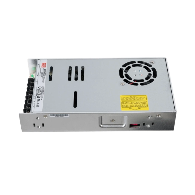  MEANWELL-LRS600-24 90788 Τροφοδοτικό/Μετασχηματιστής Class I PELV 600W 25A AC 220-240V σε DC 24V IP20 - Ρυθμιζόμενo από DC 22.8V έως DC 26.4V - Ασημί - Μ22.5 x Π12.4 x Υ4.1cm - 3 Χρόνια Εγγύηση - 4