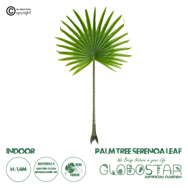 Artificial Garden SERENOA PALM LEAF 20172 Τεχνητό Διακοσμητικό Φύλο Φοινικόδεντρου Σερενόα Βεντάλια Π77 x Υ140cm