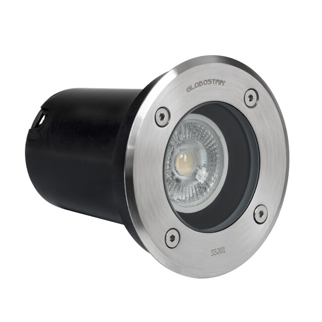 GIGO 60361 Χωνευτό Στρόγγυλο Σποτ Δαπέδου για Λάμπα MR16 με Ντουί GU10 - Αδιάβροχο IP68 - IK09 - Ανοξείδωτο Ατσάλι / Stainless Steel 201 - Tempered Glass - Φ11 x Υ11.5cm - Nickel Ματ - 5 Years Warranty - 8