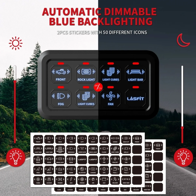 81503 Ψηφιακό Πάνελ Ελέγχου Φωτισμού DIY Bluetooth για Οχήματα με 8 Διακόπτες On/Off DC 12-24V Max 1200W 60A Αδιάβροχο IP65 Μ12 x Π7 x Υ1.5cm - 2 Χρόνια Εγγύηση - 13