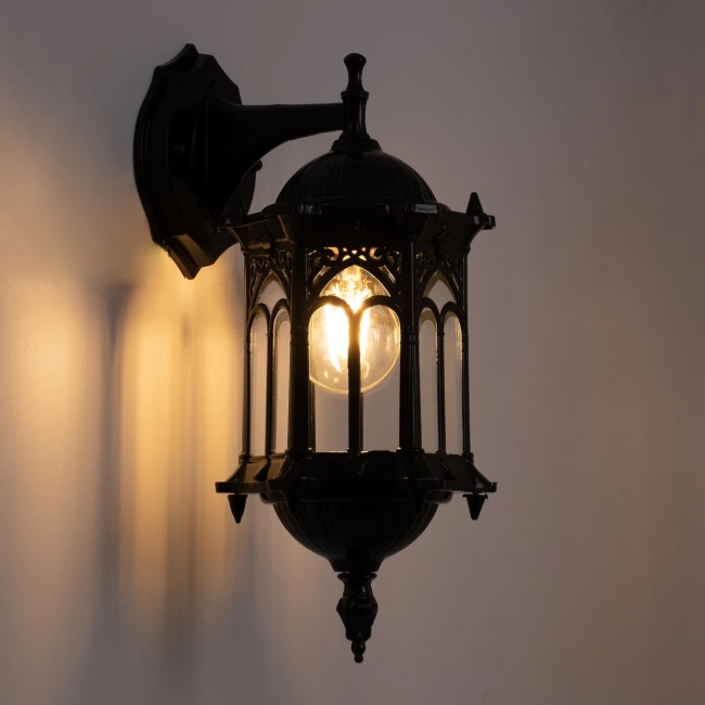 DARCY 00657 Vintage Φωτιστικό Τοίχου - Απλίκα με Ντουί 1 x E27 AC 220-240V IP20 - Μαύρο - Μ15.5 x Π15.5 x Υ34.5cm
