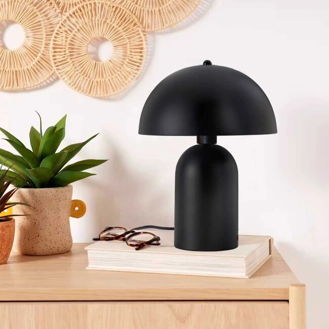 GASCO 204-0146 Μοντέρνο Eπιτραπέζιο Φωτιστικό Μονόφωτο 1 x E27 IP20 Μαύρο Μέταλλο - Μ25 x Π25 x Υ35cm