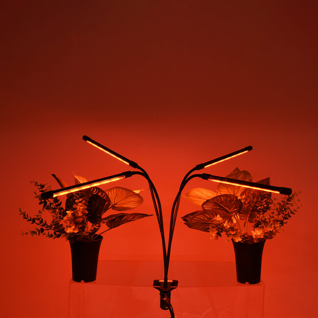85957 Grow Light Full Spectrum LED Φωτιστικό Ανάπτυξης Φυτών Γλάστρας με 4 Κινούμενες Κεφαλές & Βάση Μανταλάκι Clip SMD 2835 80W 160° AC230V IP54 με Dimmer & Timer Εσωτερικού Χώρου για Κάλυψη Επιφάνειας 1m x 1m Πλήρους Φάσματος Φωτισμού - 9