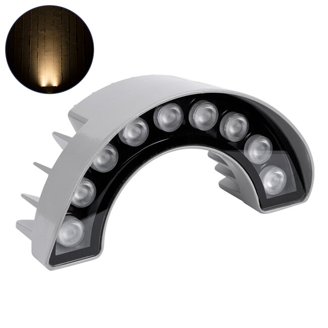 TREELIGHT-WINA 90680 Κυρτή Μπάρα Φωτισμού Wall Washer Ειδική για Φυτά - Δέντρα LED 9W 990lm 30° DC 24V Αδιάβροχο IP65 Μ20.5 x Π5.5 x Υ11cm Θερμό Λευκό 3000K - Ασημί - 3 Years Warranty