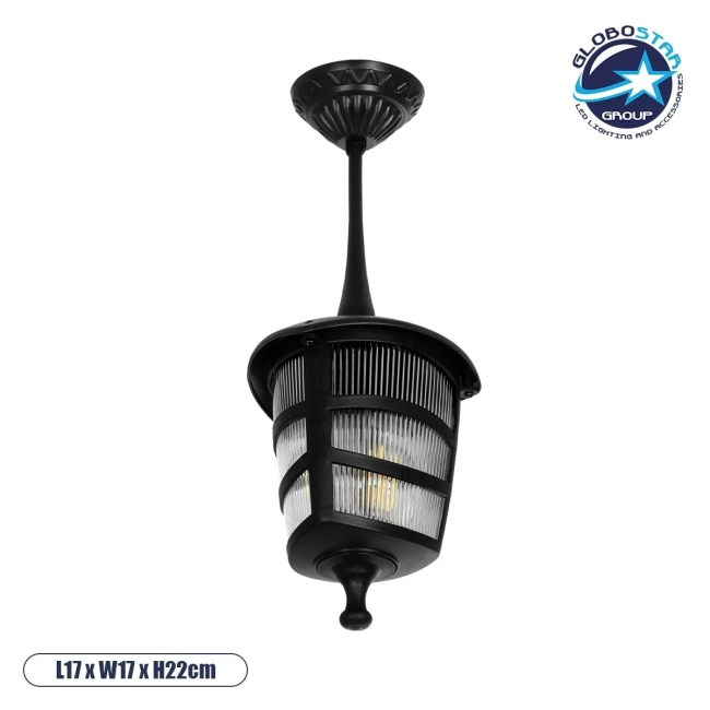 ZARDIN 203-0204 Vintage Φωτιστικό Οροφής με Ντουί 1 x E27 AC 220-240V IP44 - Μαύρο - Μ17 x Π17 x Υ42cm ZARDIN 203-0204 Vintage Φωτιστικό Οροφής με Ντουί 1 x E27 AC 220-240V IP44 - Μαύρο - Μ17 x Π17 x Υ42cm