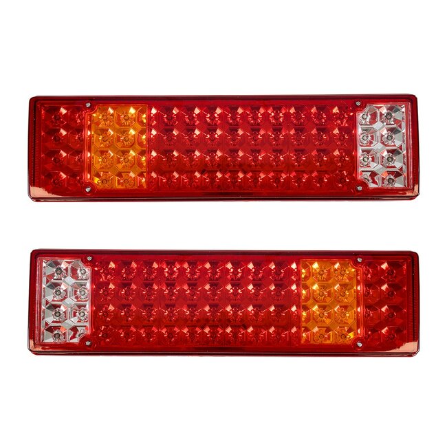 TAILIGHT 999-0256 Πίσω Φανάρι Οχημάτων LED 9W 360lm 180° DC 24V Αδιάβροχο IP66 Πορτοκαλί & Κόκκινο & Ψυχρό Λευκό 6000K - Πακέτο 2 Τεμαχίων - Μ46 x Π13 x Υ7cm - 1 Χρόνο Εγγύηση
