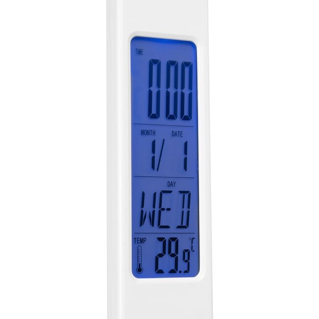 ZENTIME 76554 Μοντέρνο Επιτραπέζιο Φωτιστικό Γραφείου με Ασύρματη Φόρτιση 15W 3A & Ψηφιακό Ρολόι LED 3.5W 350lm 120° DC 5V με USB-C IP20 Ρυθμιζόμενο Λευκό CCT με Αφή 2700K/4500K/6000K Dimmable - Sanan SMD Chip - Μαύρο - Μ19.5 x Π25 x Υ50cm - 2 Χρόνια Εγγύηση - 9