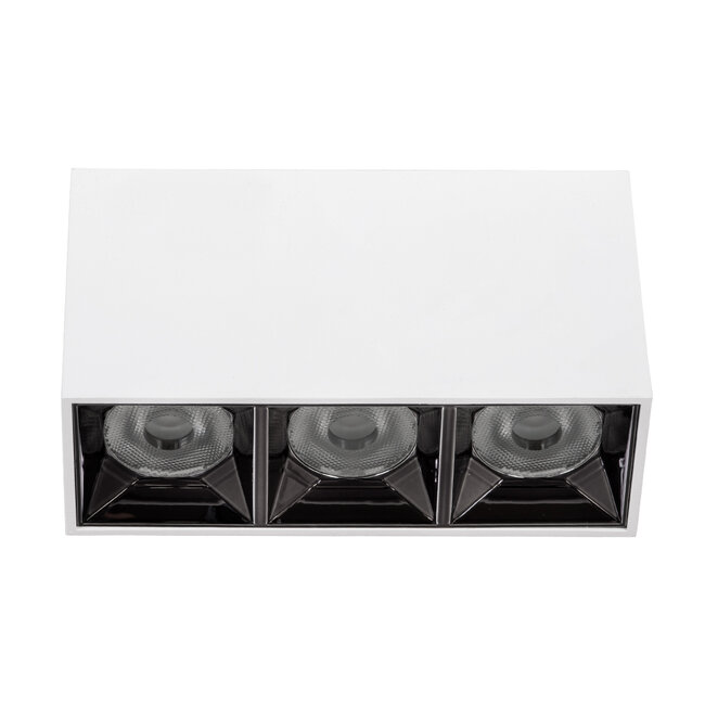LUMINAR SUPERIOR 60327 Επιφανειακό LED Spot Downlight TrimLess 12W 1620lm 36° AC 220-240V IP20 Μ11.8 x Π4.2 x Υ6.6cm - Λευκό με Κάτοπτρο Χρωμίου - Θερμό Λευκό 2700K - Bridgelux High Lumen Chip Gen2 - TÜV Certified Driver - 5 Years Warranty - 4