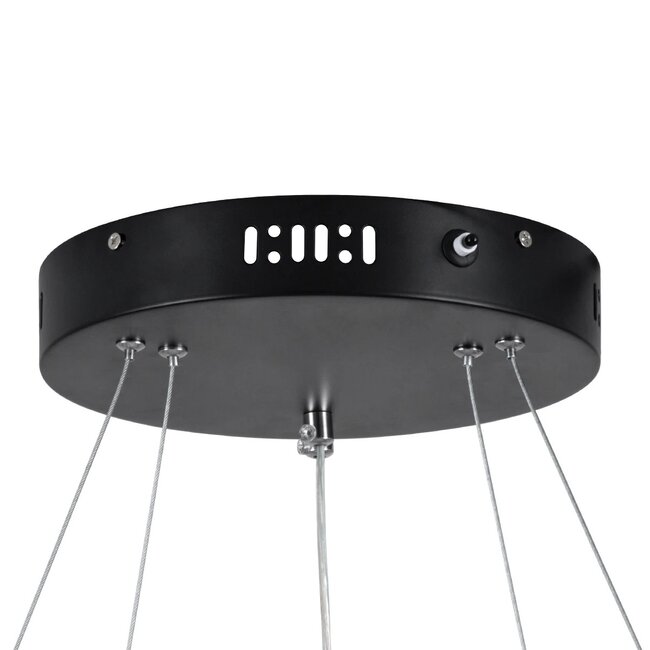 kelvo® DIAMOND KLV-101-0235 Κρεμαστό Φωτιστικό Οροφής LED 75W 7500lm 360° AC 220-240V IP20 Ρυθμιζόμενο Λευκό CCT με Χειριστήριο από 2700K έως 6000K Dimmable - Lumileds SMD Chip - Μαύρο Ματ - Μ60 x Π60 x Υ40cm - 3 Χρόνια Εγγύηση - 9