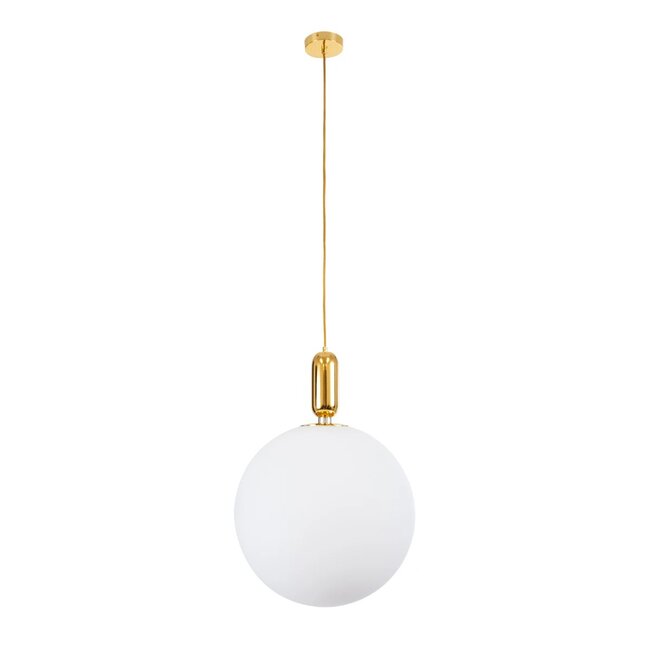 kelvo® ESTETICO KLV-101-0384 Κρεμαστό Φωτιστικό Οροφής για Λάμπα με Ντουί E27 AC 220-240V IP20 - Χρυσό Βούρτσας Πλατίνα & Λευκό - Μ40 x Π40 x Υ58cm