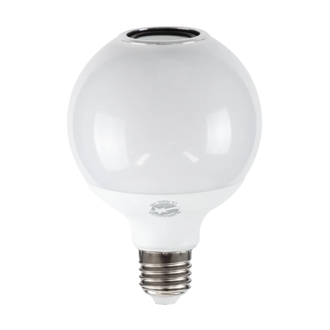  RGBOO 76072 Λάμπα E27 G95 με IR Ασύρματο χειριστήριο & 3W Bluetooth Ηχείο LED 12W 780lm 260° AC 220-240V IP20 Πολύχρωμο RGBW Dimmable - Sanan SMD Chip - Μ13 x Π25 x Υ43cm - 2 Χρόνια Εγγύηση - 2