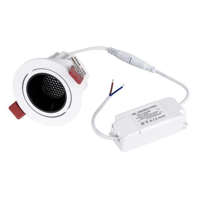 kelvo® LEO KLV-101-0312 Χωνευτό Κινούμενο Φωτιστικό Downlight Σποτ με Honeycomb Anti-Glare Reflector LED 10W 1250lm 38° AC 220-240V IP20 Θερμό Λευκό 2700K - Bridgelux COB Chip & TÜV SÜD Driver - Λευκό & Μαύρο Ματ - Μ8.5 x Π8.5 x Υ6.6cm / Q7.5cm - 5 Χρόνια Εγγύηση - 10