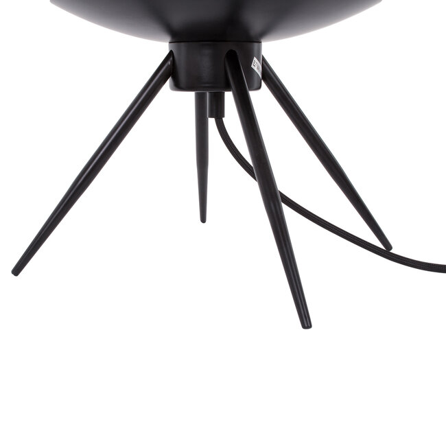 JAVAN 00737 Μοντέρνο Επιτραπέζιο Φωτιστικό Πορτατίφ Λαμπατέρ Μονόφωτο Μελί Γυάλινο Μαύρο Μεταλλικό Φ30 x Υ19cm - 7