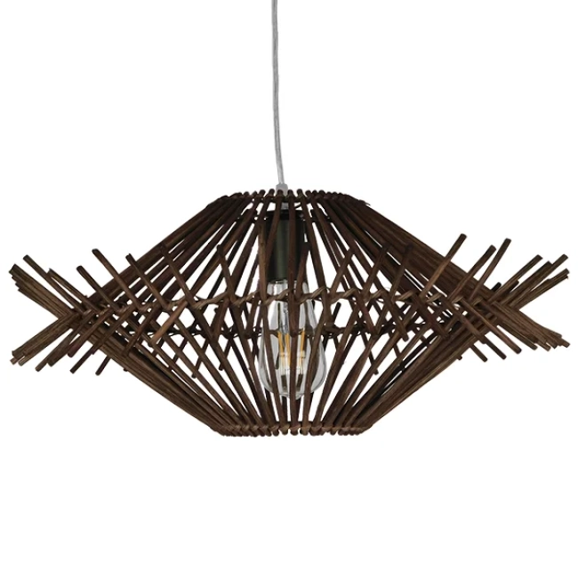 SASSO 01602 Boho Κρεμαστό Φωτιστικό Οροφής με Ντουί 1 x E27 AC 220-240V IP20 - Καφέ - Μ50 x Π50 x Y23cm - 3