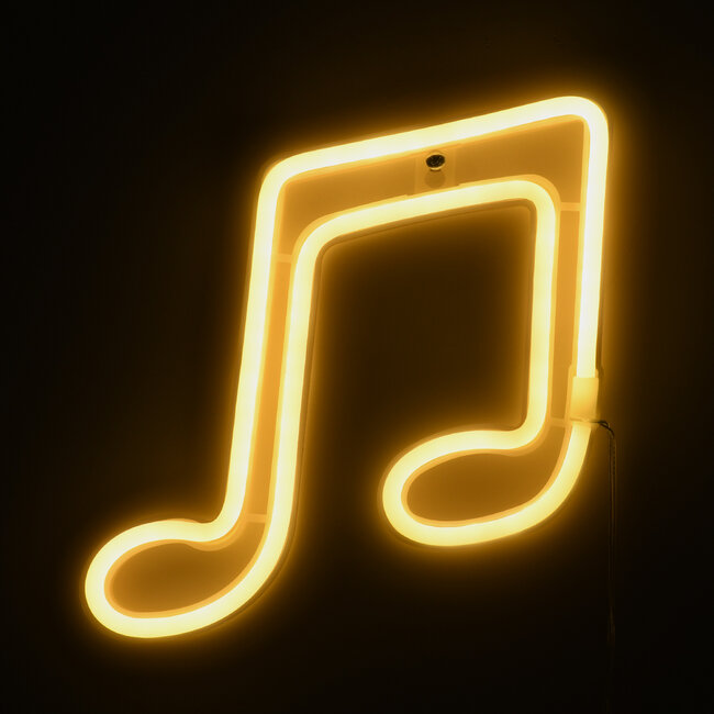 78568 Φωτιστικό Ταμπέλα Φωτεινή Επιγραφή NEON LED Σήμανσης MUSIC NOTE 5W με Καλώδιο Τροφοδοσίας USB - Μπαταρίας 3xAAA (Δεν Περιλαμβάνονται) - Θερμό Λευκό 2700K - 5