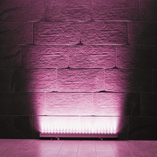 WASHERMARGO 90155 Μπάρα Φωτισμού Wall Washer LED 24W 2040lm 30° DC 24V Αδιάβροχο IP66 Ροζ Dimmable - Bridgelux SMD Chip - Γκρι Ανθρακί - Μ100 x Π4 x Υ5cm - 3 Χρόνια Εγγύηση - 7