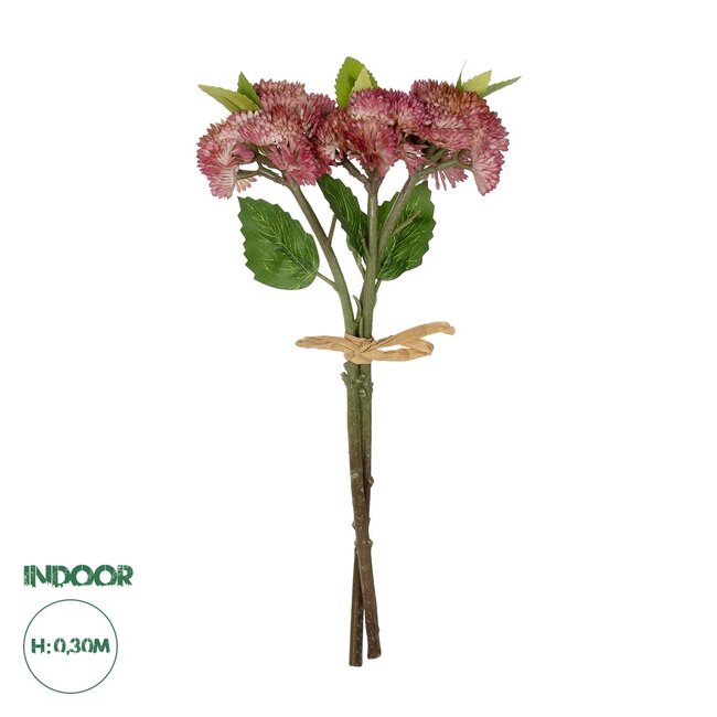 Artificial Garden HOT PINK SEDUM BOUQUET 21347 Τεχνητό Διακοσμητικό Μπουκέτο Ροζ Σέδο Y30cm