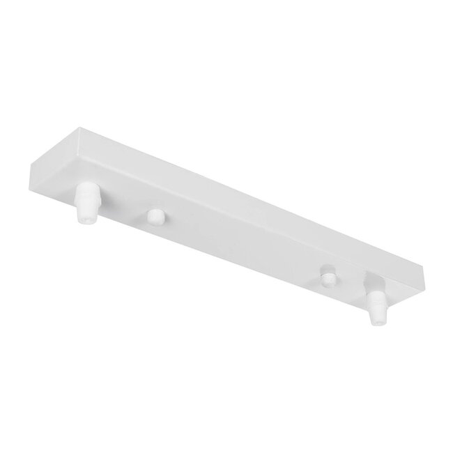 WALLBASE 77520 Γραμμική Μεταλλική Ροζέτα για Κρέμαση 2 Φωτιστικών - Λευκό - Μ30 x Π5 x Υ4cm