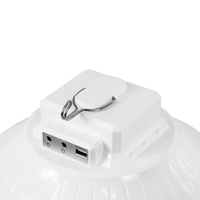 SOLAR-BULB 85350 Αυτόνομη Ηλιακή Κρεμαστή Λάμπα LED Giant Γλόμπος 100W 1000lm 140° 2 Λειτουργιών Ρεύματος με AC 220-240V μέσω USB Αντάπτορα ή με Φωτοβολταικό Panel 6V 12W & Επαναφορτιζόμενη Μπαταρία Li-ion 3.2V 5000mAh - Εναλλαγή Φωτισμού μέσω Κουμπιού All In One Ψυχρό 6000k+Φυσικό 4500k+Θερμό 2700k - 10