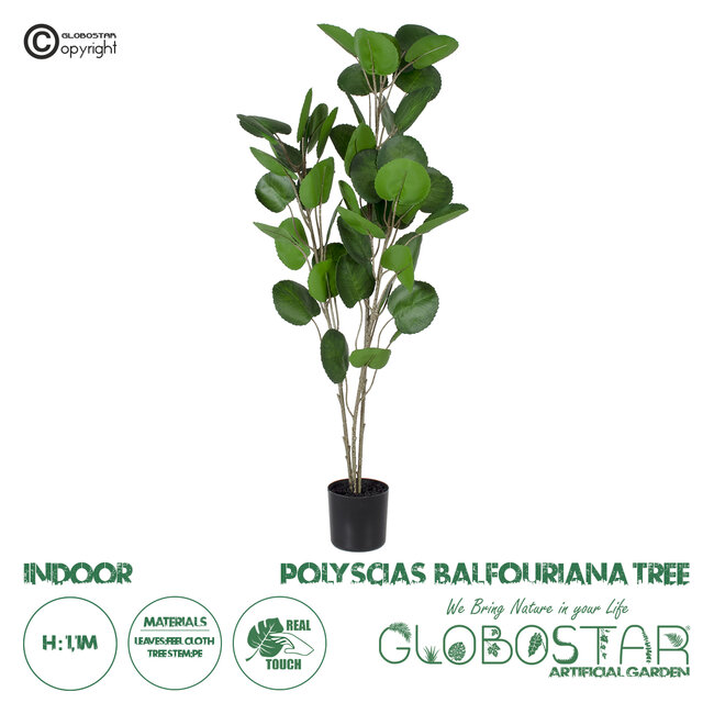 Artificial Garden POLYSCIAS BALFOURIANA TREE 20374 Τεχνητό Διακοσμητικό Φυτό Πολυσκιά Υ110cm