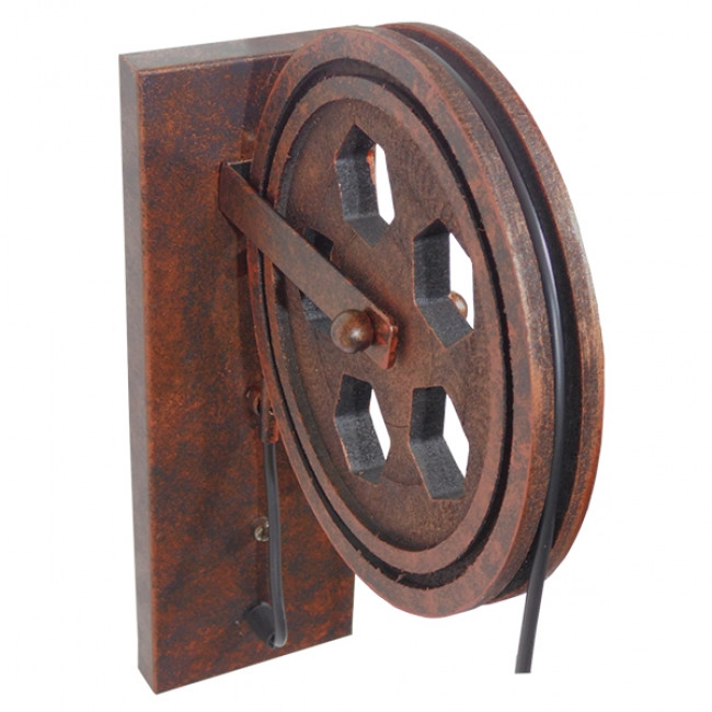 Vintage Industrial Φωτιστικό Τοίχου Απλίκα Μονόφωτο Καφέ Σκουριά Μεταλλικό Πλέγμα Φ15  RYDON 01216 - 4
