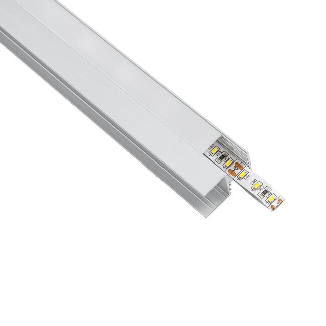 ALP-R-SHELF DODA 70814-1M Χωνευτό Προφίλ Αλουμινίου Ειδικό για Φωτισμό Ραφιού 18mm με Λευκό Γαλακτερό Πατητό Κάλυμμα για Ταινίες LED IP20 - Ασημί - Μ100 x Π1.5 x Υ2cm - 2