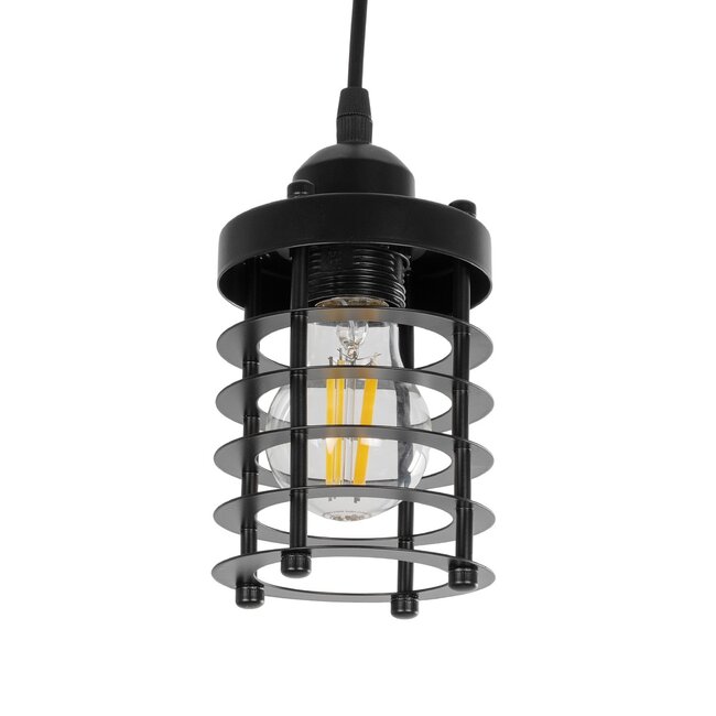 DARSEY 999-0227 Vintage Κρεμαστό Φωτιστικό Οροφής με Ντουί 1 x E27 AC 220-240V IP20 - Μαύρο - Μ10 x Π10 x Υ19cm