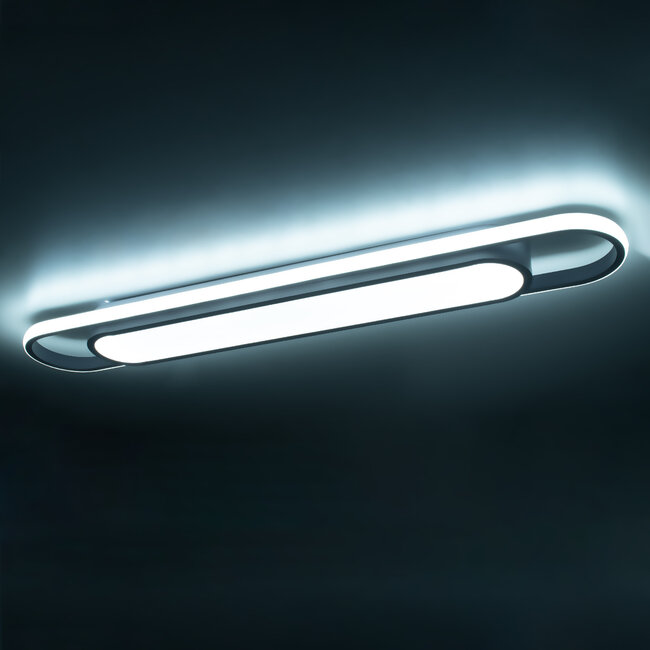 IGOR 61219 Φωτιστικό Οροφής Linear Design LED CCT 48W 5760lm 210° AC 220-240V - Εναλλαγή Φωτισμού μέσω Διακόπτη On/Off All In One Ψυχρό 6000k+Φυσικό 4500k+Θερμό 2700k Μ81 x Π13 x Υ4.5cm - Λευκό - 9