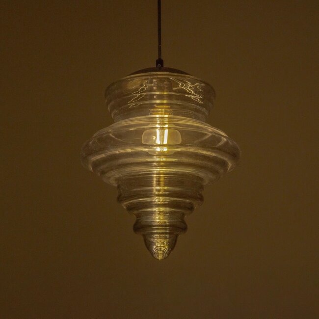 CORTE 206-0028 Μοντέρνο Κρεμαστό Φωτιστικό Οροφής με Ντουί 1 x E27 AC 220-240V IP20 - Μαύρο Φιμέ - Μ25 x Π25 x Υ30cm - 3