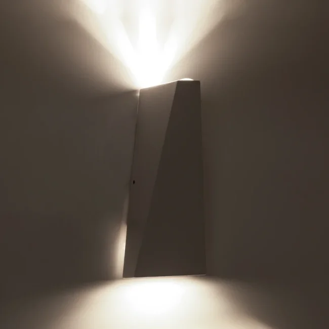 TRIANDE 60555 Φωτιστικό Τοίχου - Απλίκα Αρχιτεκτονικού Φωτισμού Εσωτερικού/Εξωτερικού Χώρου Up & Down LED 10W 1200lm 5° & 60° AC 220-240V IP65 Μ8.5 x Π8.5 x Υ20cm - Φυσικό Λευκό 4500K - Γκρι Αλουμίνιο - Bridgelux Chip - 3 Χρόνια Εγγύηση