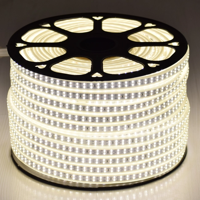 70511 Wide Ταινία Διπλής Σειράς Epistar LED SMD 2835 1m 24W/m 180LED/m 3288lm/m 120° DC 230V Αδιάβροχη IP68 Φυσικό Λευκό 4500K Dimmable - 2