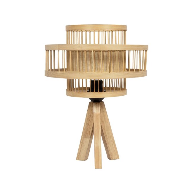 TULUM 01991 Boho Επιτραπέζιο Φωτιστικό Πορτατίφ με Ντουί 1 x E27 AC 220-240V IP20 - Μπεζ - Μ30 x Π30 x Υ41cm - 3