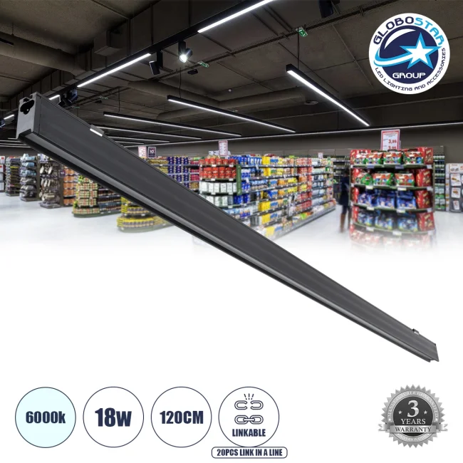 MARKET 61020-S Γραμμικό Φωτιστικό Οροφής Linear LED CCT 18W 2230lm 60° AC 220-240V Μ120 x Π2 x Υ4cm Ψυχρό Λευκό 6000K - Μαύρο - 3 Years Warranty MARKET 61020-S Γραμμικό Φωτιστικό Οροφής Linear LED CCT 18W 2230lm 60° AC 220-240V Μ120 x Π2 x Υ4cm Ψυχρό Λευκό 6000K - Μαύρο - 3 Years Warranty