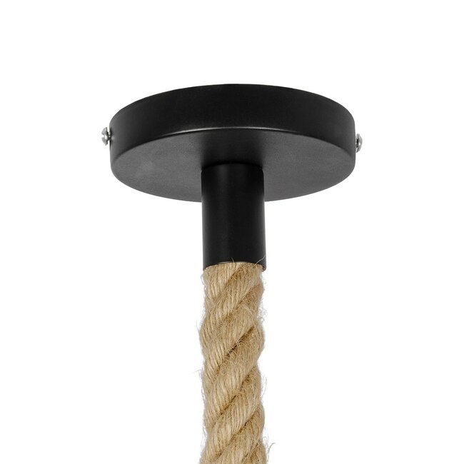 URBAN 999-0192 Vintage Κρεμαστό Φωτιστικό Οροφής με Ντουί 1 x E27 AC 220-240V IP20 - Μαύρο & Μπεζ - Μ28 x Π28 x Υ80cm - 8
