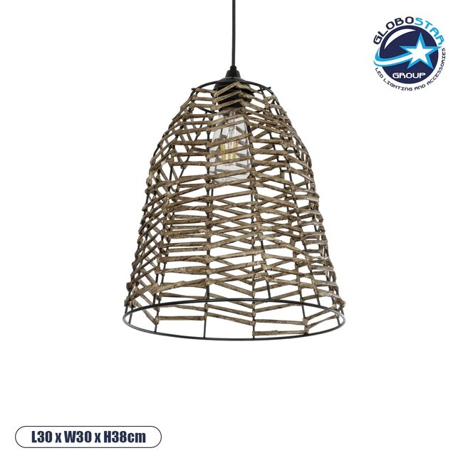 NETZ 205-0026 Boho Κρεμαστό Φωτιστικό Οροφής με Ντουί 1 x E27 AC 220-240V IP20 - Μπεζ - M30 x Π30 x Υ38cm NETZ 205-0026 Boho Κρεμαστό Φωτιστικό Οροφής με Ντουί 1 x E27 AC 220-240V IP20 - Μπεζ - M30 x Π30 x Υ38cm