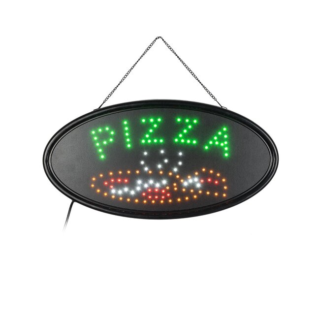 75685 Φωτιστικό Ταμπέλα LED Οβάλ Σήμανσης PIZZA 3W με Πρίζα AC 230V - Μ48 x Π1.8 x Υ24.5cm