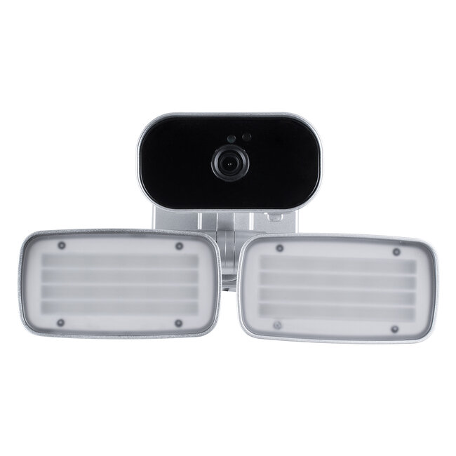 86043 Προβολέας LED SMD 24W 2160lm με IP Camera 1080P 2MP WiFi 150° Μοιρών - AC 230V - με Αισθητήρα Ημέρας-Νύχτας & Ρύθμιση Χρόνου Ανάμματος - Αδιάβροχος IP66 Ψυχρό Λευκό 6000K - Ασημί - 6