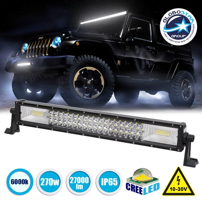 85482 PRO Series Μπάρα Ίσια - Straight TRI-ROW 7D για Αυτοκίνητα & Φορτηγά LED CREE XBD 270W 27000lm 15° & 60° DC 10-30V Αδιάβροχη IP65 Ψυχρό Λευκό 6000K 85482 PRO Series Μπάρα Ίσια - Straight TRI-ROW 7D για Αυτοκίνητα & Φορτηγά LED CREE XBD 270W 27000lm 15° & 60° DC 10-30V Αδιάβροχη IP65 Ψυχρό Λευκό 6000K