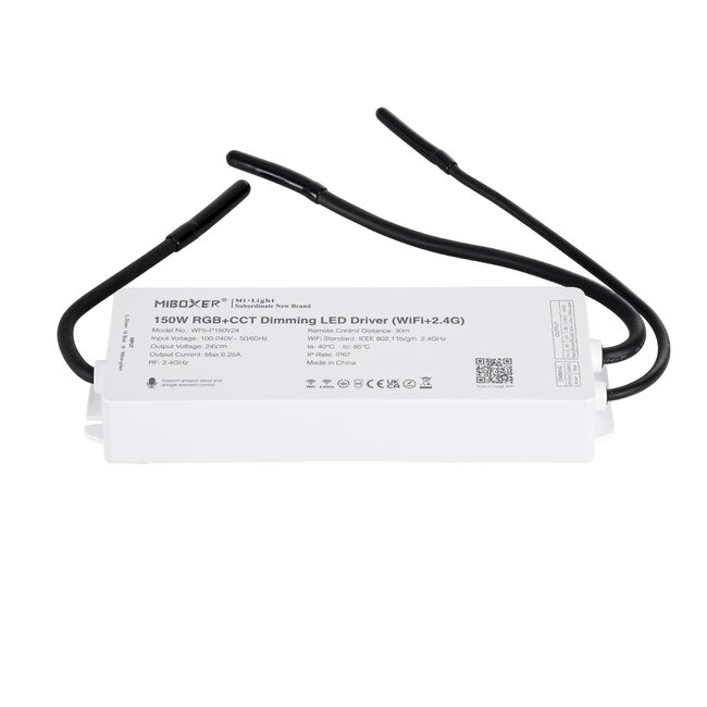 71440 WP3-P150V24 Mi-Light Ασύρματο RF 2.4Ghz Smart Controller LED Driver Wireless WiFi 1 Καναλιού για RGBW+WW+CCT Προϊόντα LED 150W 6.25A - AC 100-240V σε DC 24V - Αδιάβροχο IP67 Μ22.5 x Π7.3 x Υ3.5cm - 5 Years Warranty - 4
